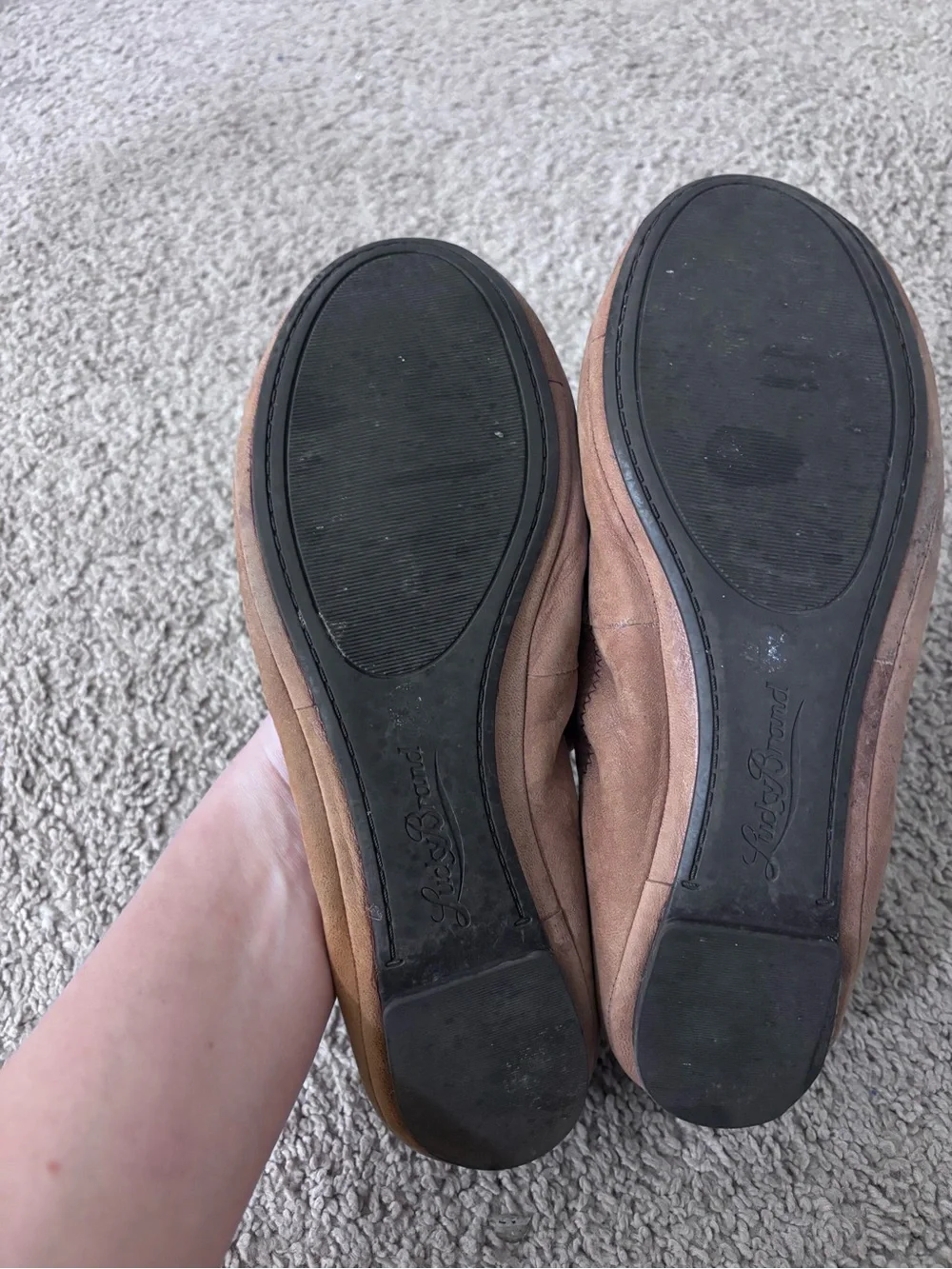 Lucky Brand Taupe Suede Ballet Flats